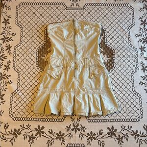 Reclaimed Vintage Y2K Cargo Strapless Mini Dress